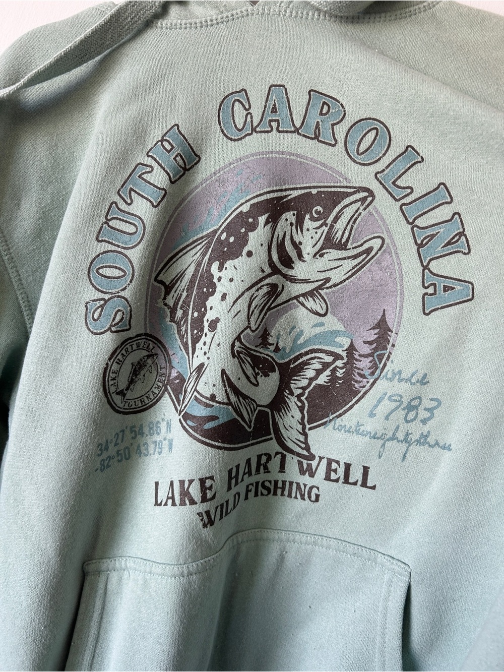 NFINITY Seafoam Green South Carolina Lake Hartwell Fishing Hoodie